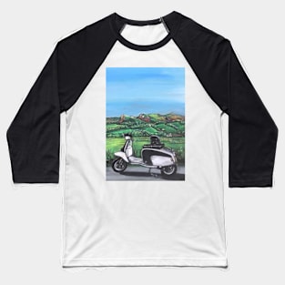 Retro Scooter, Classic Scooter, Scooterist, Scootering, Scooter Rider, Mod Art Baseball T-Shirt